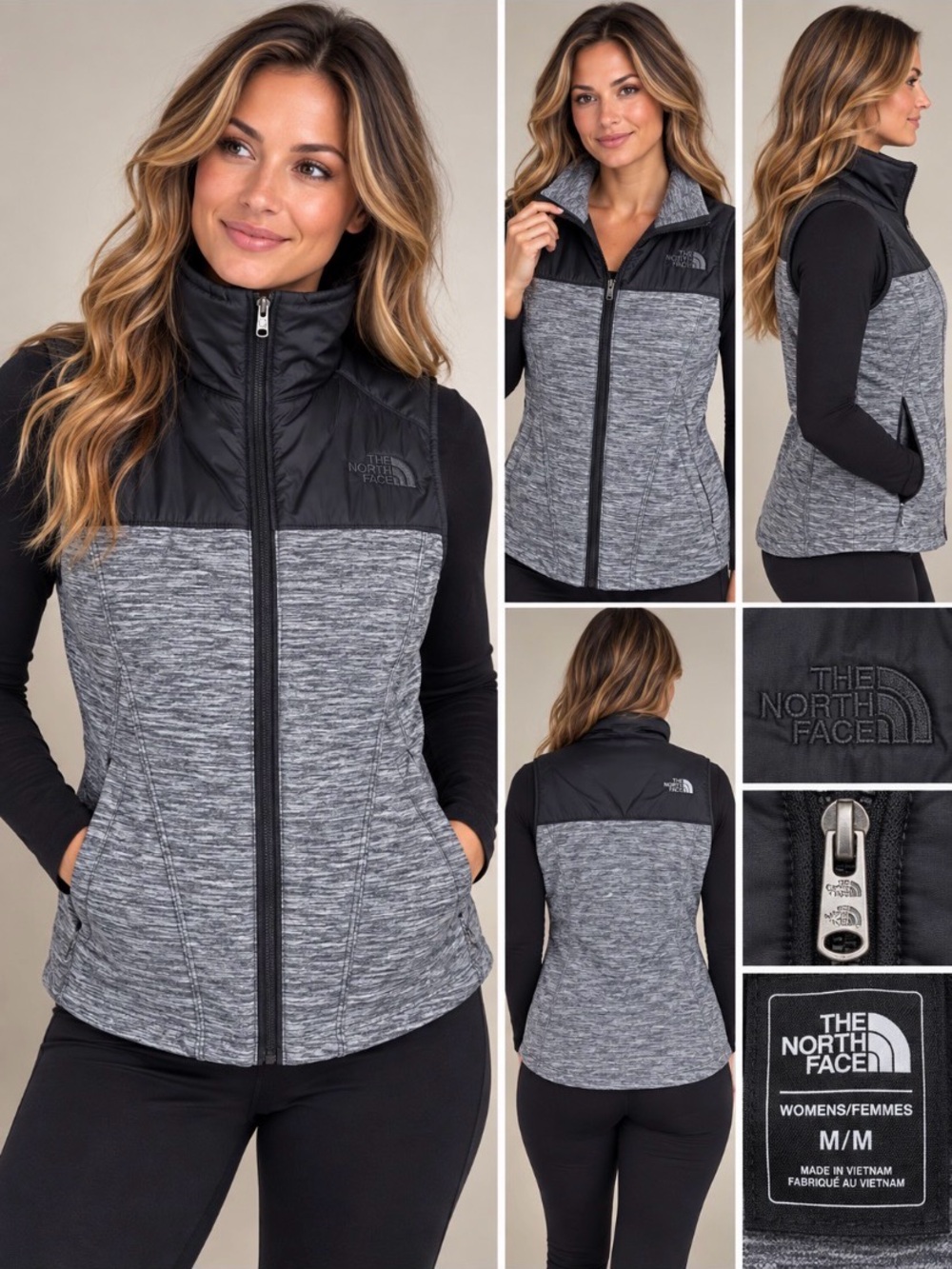 The North Face Pseudio Insulated Vest Gray Black Women’s Medium